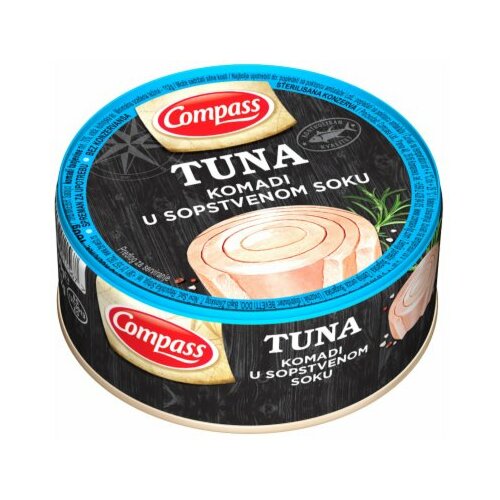 Compass tuna komadi u sopstvenom soku 160g limenka Slike