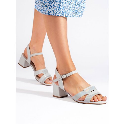 SERGIO LEONE Women's Grey Shimmering Sandals Cene