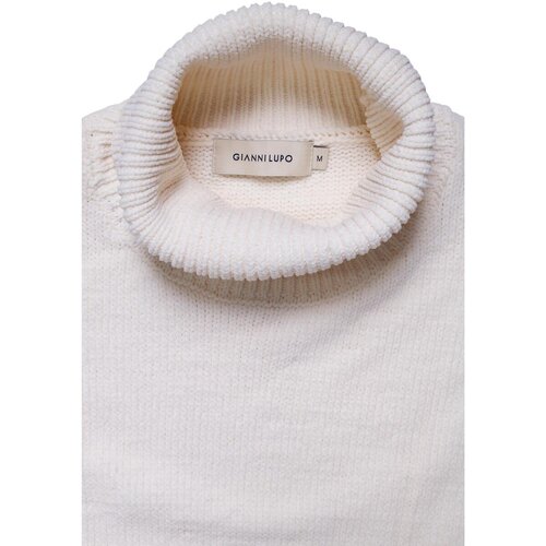 Gianni Lupo Puloverji M. COLLO ALTO GL536S-F26 Bela Slike