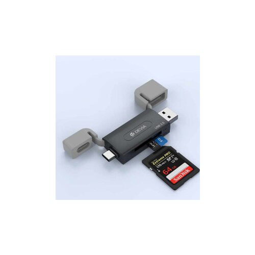 DEVIA 2in1 Card Reader USB+Type-C 2.0 to SD/TF Cene