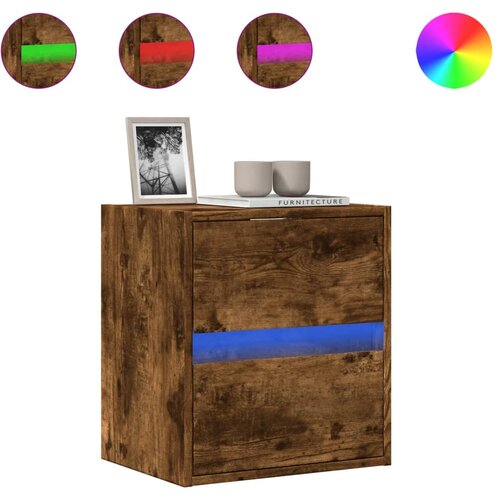 Maison Chic Stenska TV omarica - TV stojalo - Televizijska omarica z LED lučkami dimljeni hrast 41x31x45 cm, (21702286) Cene