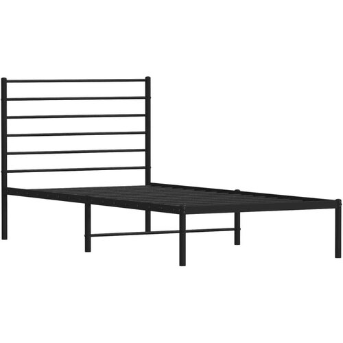 VidaXL Metalni okvir za krevet s uzglavljem crni 107x203 cm Slike