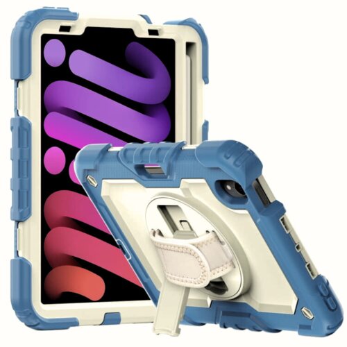 JTech Ohi&scaron;je za iPad Mini 6 8,3" 2021 z naramnico modro-belo, (22025356) Cene