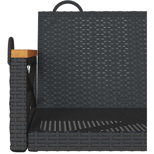 VidaXL Klupa za ljuljanje crna 63 x 62 x 40 cm od poliratana Slike
