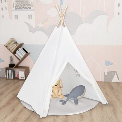 The Living Store Otroški tipi šotor z vrečo peach skin bel 120x120x150 cm - Otroški Šotor, (21551996) Cene