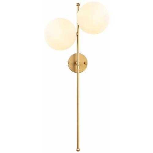 Opviq Zidna lampa FAZLIzlatna, metal/ staklo promjer 15 cm ( 2x) ukupna dimenzija 32 x 27 x 72 cm, 2 x E14 40 W, Fazli - 10410