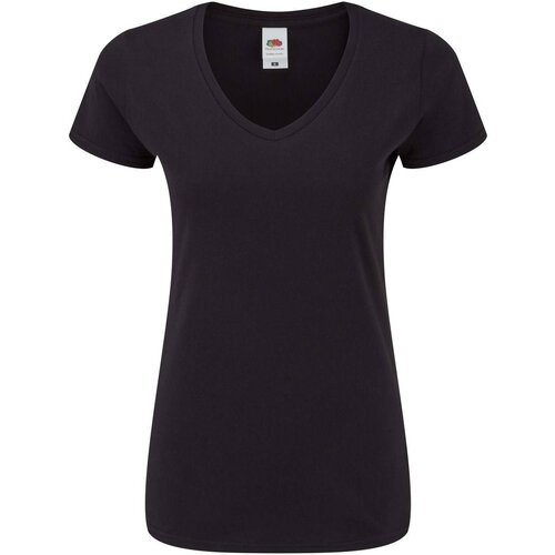 Fruit Of The Loom Czarna koszulka damska Iconic Vneck Cijene