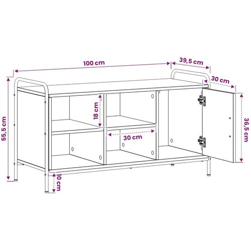 Ormar za cipele 100 x 39 5 x 55 5 cm Konstruirano drvo - Staro drvo Slike