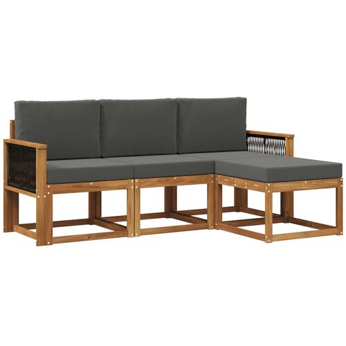 vidaXL Zunanja garnitura za sedenje 4 pcs Naravna in antracitna, (5000282442) Cene