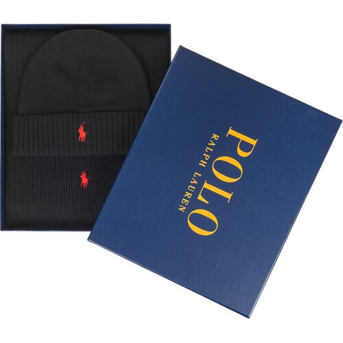 Polo Ralph Lauren &amp;Scaron;ali &amp;amp; Rute HATSCARFGBOX-COLD WEATHER-HAT Črna Slike