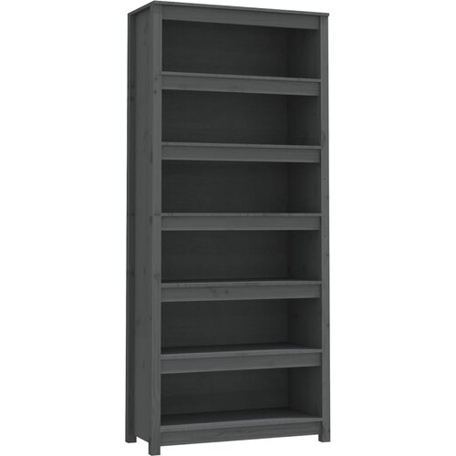 Maison Chic Knjižna omara - Knjižni regal siva 80x35x183 cm trdna borovina, (21723287) Slike