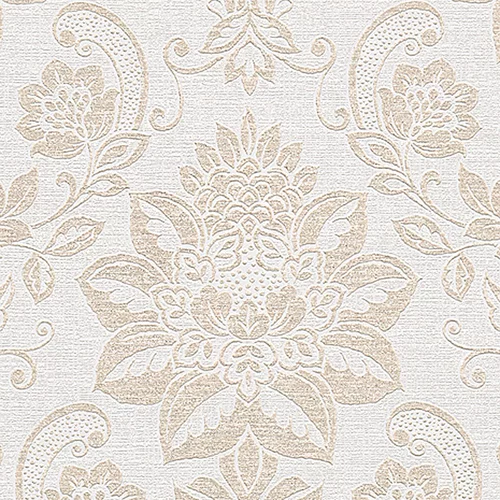A.S. CREATION TAPETEN Tapeta iz netkane tekstilije AS CREATION Shabby Style (bež-kremasto-kovinska, ornamentni vzorec, 10,05 x 0,53 m)