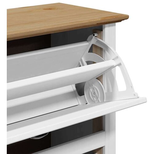VidaXL Stalak za cipele &amp;quot;BODO&amp;quot; bijela i smeđa 80x35x118 cm Slike