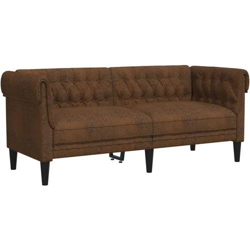 MAISON CHIC kavč - Sofa - Kanape dvosed Chesterfield rjava tkanina, (21726639)