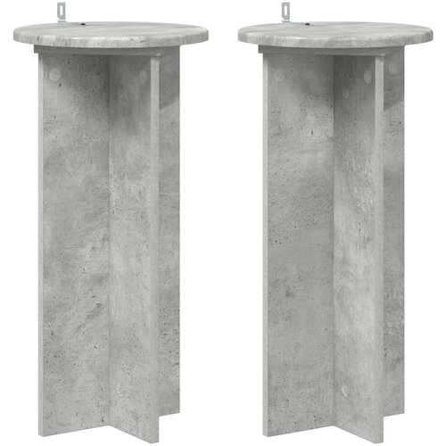  Stalak za biljke 2 pcs Betonska siva 29,5 x 29,5 x 60 cm Slike
