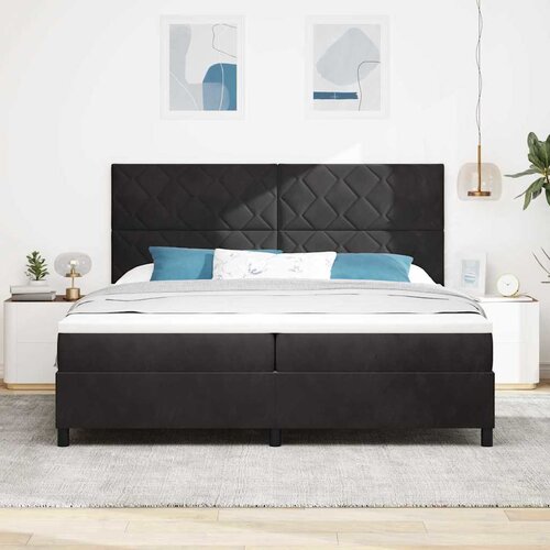  LED Box Spring Krevet s uzglavljem Crna 200 x 200 cm Bar&amp;scaron;un Slike