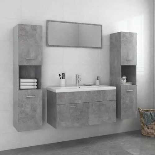  Komplet kopalniškega pohištva betonsko sive barve iverna plošča, (20798161)