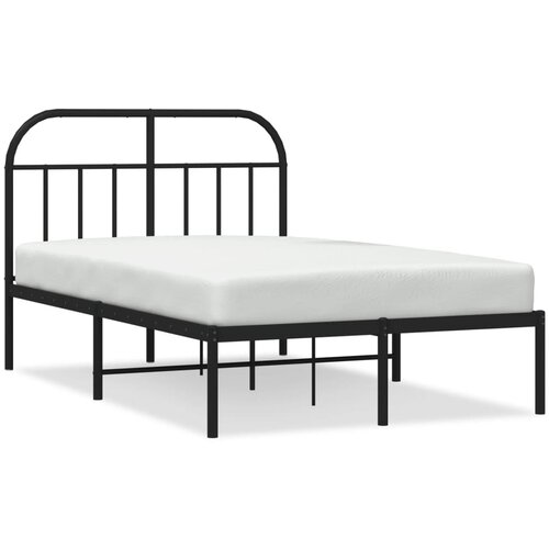 Maison Chic Kovinski Posteljni okvir - Dvoposteljna postelja - Zakonska postelja z vzglavjem črn 120x200 cm, (21692429) Slike