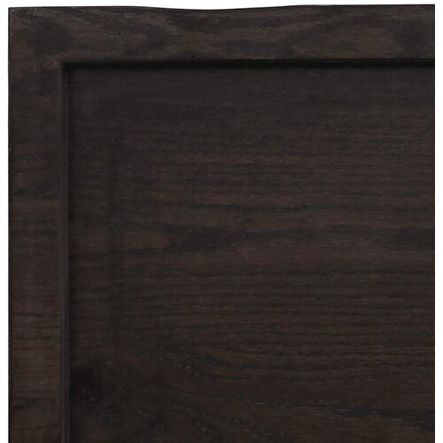  Zidna polica tamnosmeđa 140x60x(2-6) cm od obrađene hrastovine Slike