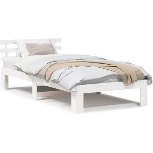 VidaXL Okvir kreveta od borovine bijeli Bijela Čvrsto drvo 90 x 200 cm Slike