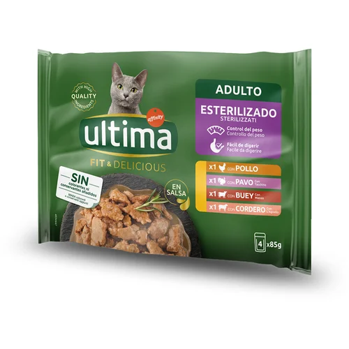 Affinity Ultima 80 + 16 gratis! 96 x 85 g Ultima Cat Sterilized - Izbor mesa (piletina, govedina, janjetina, puretina)