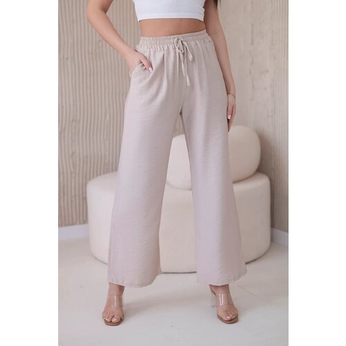 Kesi Viscose wide trousers in dark beige color Cijene