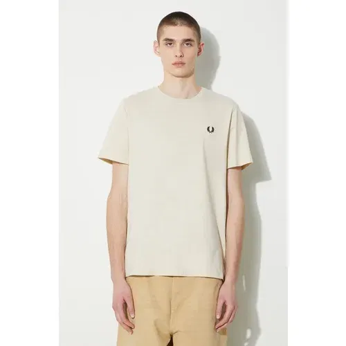 Fred Perry Pamučna majica Crew Neck T-Shirt za muškarce, boja: bež, s aplikacijom, M1600.V54