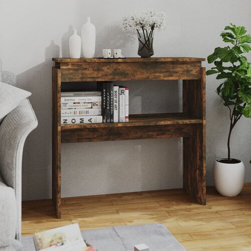  The Living Store Konzolna mizica dimljeni hrast 80x30x80 cm konstruiran les - Konzolna Mizica, (21457810) Slike