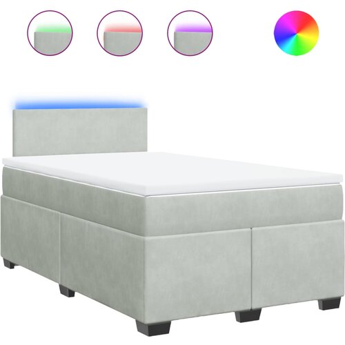 vidaXL Box spring postelja z vzmetnico svetlo siva 120x190 cm žamet, (21304390) Cene