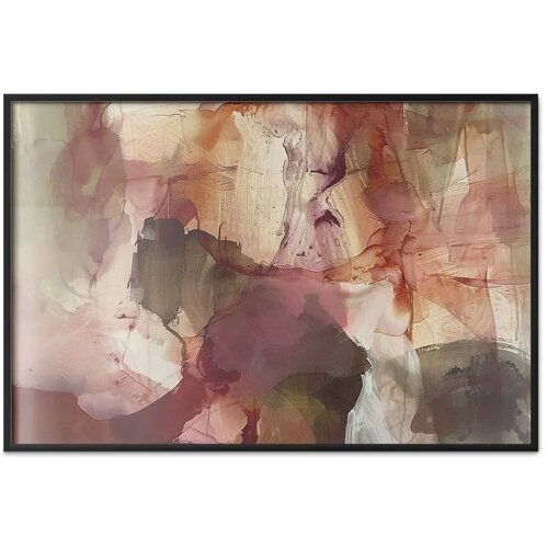  Plakat Spring Composition - glimmers and forms in watercolor technique 90x60 Crni okvir Slike