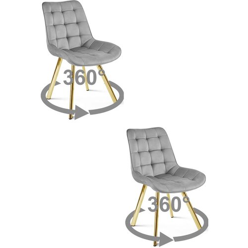  Okretna stolica SORIA 360, svijetlosivi bar&amp;scaron;un, zlatne metalne noge, set 2 kom Slike