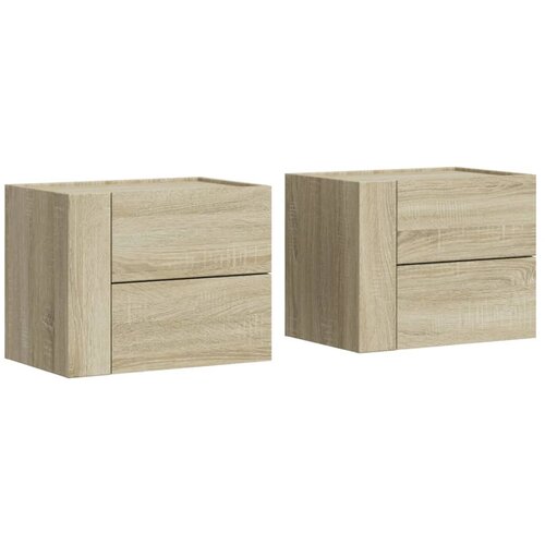  Zidni noćni ormarići 2 kom boja hrasta sonome 45x30x35 cm Smeđa Slike