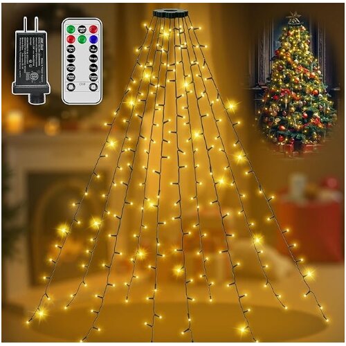  Novogodi&amp;scaron;nje LED lampice zavesa 1,5 m, 200 LED dioda, toplo bele, sa daljinskim upravljačem ( KLK2663 ) Slike