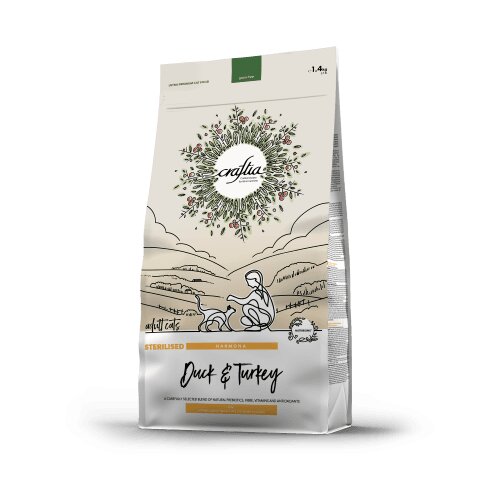 Craftia harmona sterilised duck &amp;amp; turkey adult cat - 1.4 kg Slike