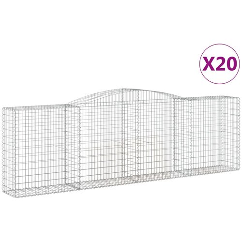  Lučne gabionske ko&amp;scaron;are 20kom 400x50x120/140cm pocinčano željezo Slike