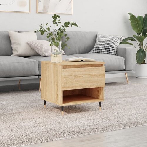 VidaXL Klubska mizica sonoma hrast 50x46x50 cm inženirski les Slike