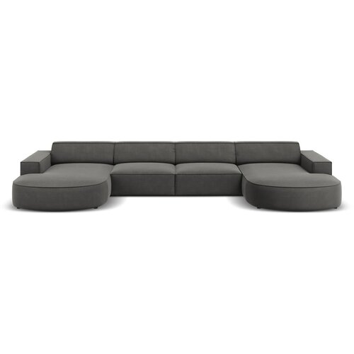 Micadoni Home Siva žametna kotna zofa (v obliki črke U) Jodie - Micadoni Home Slike