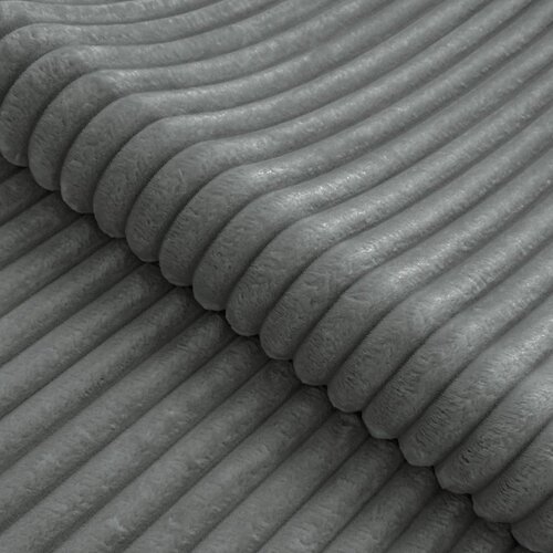 Ropez Siva kotna sedežna garnitura iz rebrastega žameta (desni kot/v obliki črke L) Marbeya &amp;ndash; Slike