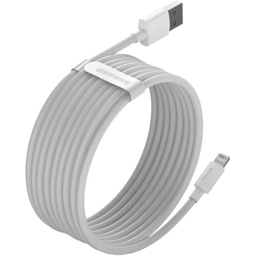 Baseus simple wisdom data cable kit usb to lightning 2.4A (2kom/Set）1.5m bijeli Slike