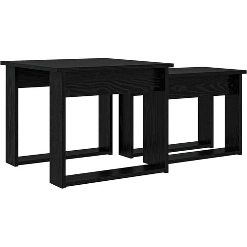  Set stolića za kavu 2 pcs Crni hrast Konstruirano drvo Slike