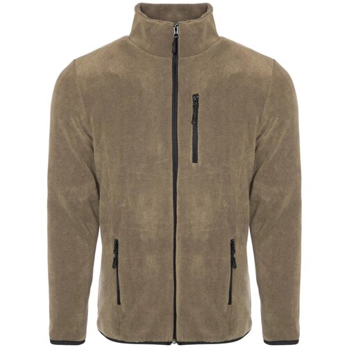 Dewberry 24601 5 Pocket Outdoor Full Zipper Fleece Jacket-OPEN KHAKI Cene