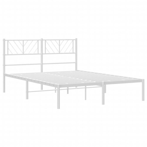  Metalni okvir za krevet s uzglavljem bijeli 140 x 200 cm Slike