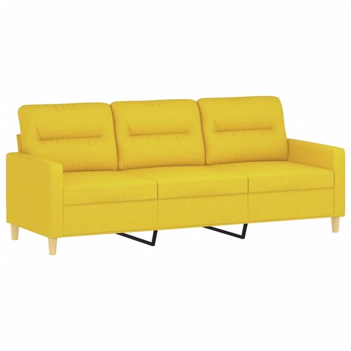  Trosjed s tabureom svjetložuti 180 cm od tkanine Slike