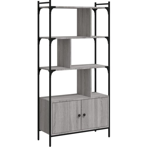 Maison Chic Knjižna omara - Knjižni regal z vrati siva sonoma 76,5x30x154,5 cm inž. les, (21725618) Cene