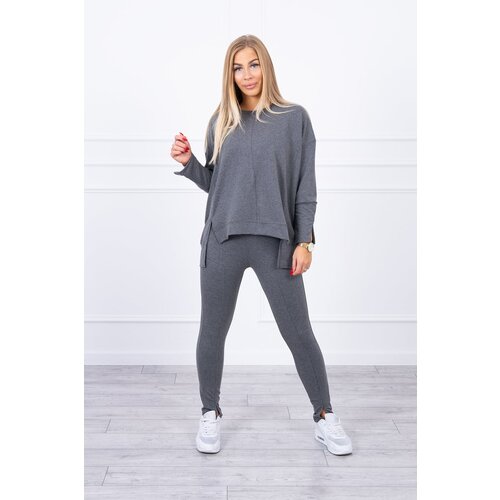 Kesi Set with an oversized blouse made of graphite Slike