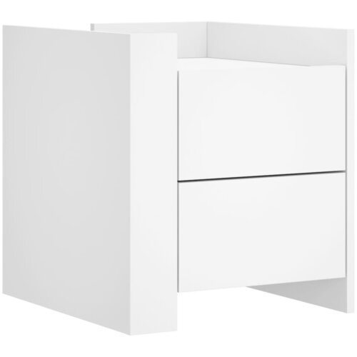 Maison Chic Nočna omarica - Nočna miza bela 45x50x50 cm inženirski les, (21687029) Slike