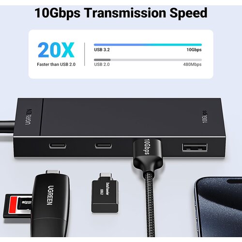 Ugreen CM806 usb-c hub 4 porta 3.2 (35584) Slike