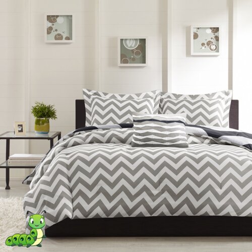 posteljina za bračni krevet grey white Slike