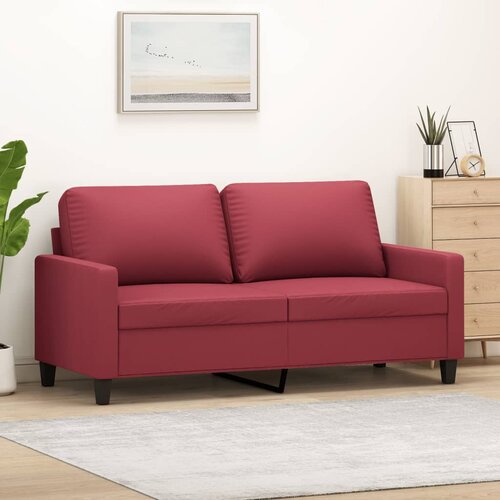  Dvosjed od tkanine crvena boja vina 140 cm umjetne kože Slike