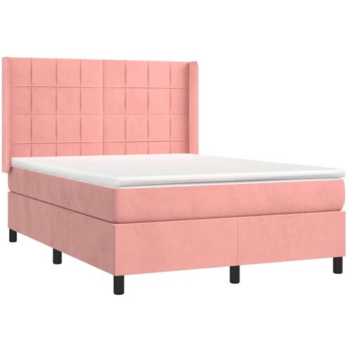  Box spring s madracem LED ružičasti 140x200cm bar&amp;scaron;unasti Slike